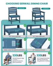 Load image into Gallery viewer, SERWALL Patio Dining Sets for 6 Person, HDPE Dining Set with 6 Armless Chairs, Blue
