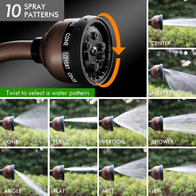 Load image into Gallery viewer, RESTMO Watering Wand, Heavy Duty Metal Garden Hose Wand with Thumb Flow Control, 15-Inch Long Hose Nozzle Sprayer with 10 Spray Patterns, Ideal to Water Hanging Baskets and Shrubs, Oil Rubbed Bronze
