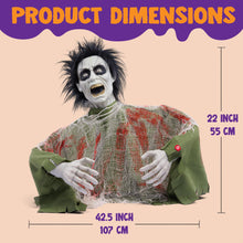 Load image into Gallery viewer, JOYIN Halloween Outdoor Decoration Zombie Groundbreaker, Animatronics Zombie Props Halloween Outside Decor, Animated Groundbreaker with Sound &amp; Glowing Eyes for Graveyard Lawn Yard Haunted House Decor
