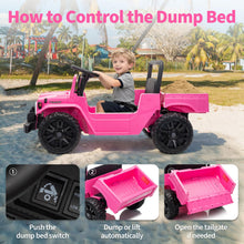 Load image into Gallery viewer, GarveeTech Licensed Toyota Ride on Truck, 12V Kids' Electric Car with Parent Remote Control Ride on Car with Truck Bed Storage, Safety Belt, Soft Braking, Suspension,
