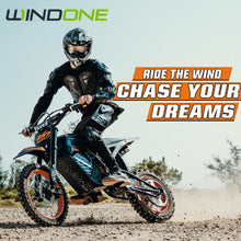 Load image into Gallery viewer, Windone RM7 Electric Dirt Bike for Teens &amp; Adults, 48V 22.5Ah, 37MPH &amp; 45-Mile Electric Motorcycle, 2200W Ebike, 14"/12" Off-Road Tire E-Bike, Dual Hydraulic Brakes, Full Suspension, Glossy Black
