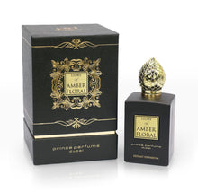 Load image into Gallery viewer, The Story of Amber Floral by Prince Parfums Dubai - 3.4 Ounces Women's Extrait de Parfum - Enchanting Essence of White Florals, Jasmine, &amp; Bulgarian Rose - Luxurious Vanilla &amp; Sandalwood Symphony
