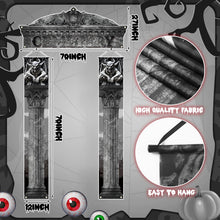Load image into Gallery viewer, HunnmingRe 3 Pcs Halloween Cemetery Archway Halloween Cemetery Banners Halloween Gothic Outdoor Banners Halloween Sign Banner Decorations for Outdoor Halloween Party Supplies
