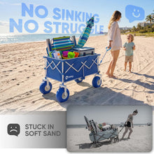 Load image into Gallery viewer, Sekey Heavy Duty Beach Wagon with 9" Big Sand-Proof Wheels – 600lb Capacity, 200L Oversized Foldable Cart | Adjustable Handle &amp; All-Terrain Tires for Sand, Camping, Groceries
