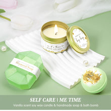 Load image into Gallery viewer, Birthday Gifts for Women Self Care Get Well Soon Gifts, Vanilla Relaxing Spa Gift Basket - Happy Birthday Set w/ Luxury Flannel Blanket &amp; 40 oz Tumbler, Unique Christmas Gift for Mom Her Wife Sister

