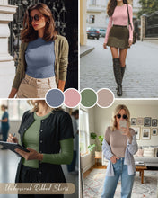 Load image into Gallery viewer, Neer 4 Pack Women's Ribbed Long Sleeve Shirts Cotton Basic Tops M 4Color
