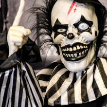 Load image into Gallery viewer, Haunted Hill Farm Scary Talking Groundbreaker Clown, Halloween Animatronic with Motion and Touch Activated Lights and Sounds, Battery Operated Indoor or Covered Outdoor Halloween Decorations
