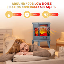 Load image into Gallery viewer, RealSmart Electric Fireplace Heater 22 in Freestanding Fireplace Stove Infrared Fireplace with 3D Flame Effect Remoted Control, Timer, Overheating Protection (Gray)
