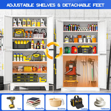 Load image into Gallery viewer, GAIOUS 79'' Metal Pantry Storage Cabinet with 4 Door and Adjustable Shelves
