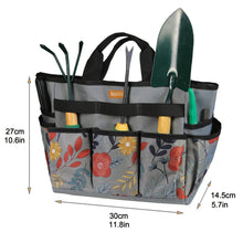 Load image into Gallery viewer, MDSTOP Garden Tool Bag, Garden Tool Kit Holder Home Organizer Storage Carrier, Oxford Garden Hand Tool Storage Tote Organizer with Handle and 8 Roomy Pockets, Floral Gardening Gift, Tools Not Included

