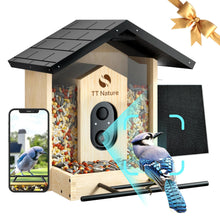 Load image into Gallery viewer, TT Nature Bird Feeder with Camera Solar Powered, Upgraded 1.5L Smart Bird Feeder Camera for Bird Watching, Auto Capture &amp; Instant Real-time Notifications, Ideal Gift for Bird Lovers
