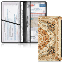 Load image into Gallery viewer, Car Registration and Insurance Card Holder Mandala Yellow Boho Aztec Flower Vehicle Glove Box Automobile Documents Paperwork Waller Case Organizer
