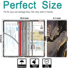 Load image into Gallery viewer, RSAquar Car Registration and Insurance Holder, Glove Box Organizer Car Accessories, Car Document Holder for Cards, Driver License, Marble Black
