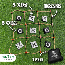 Load image into Gallery viewer, SWOOC Games - Giant Tic Tac Toe Game Outdoor (All Weather) | 3ft x 3ft | Instant Setup, No Assembly | Giant Outdoor Games for Adults and Family | Outside Toys | Large Lawn &amp; Backyard Fun | Yard Game
