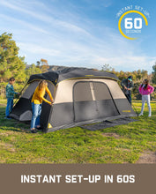 Load image into Gallery viewer, FanttikOutdoor Zeta C10 Pro Camping Tent 10 Person Instant Cabin Tent Setup in 60 Seconds with Rainfly &amp; Windproof Portable with Carry Bag for Family Camping &amp; Hiking, Khaki
