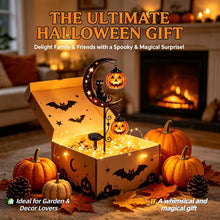 Load image into Gallery viewer, Halloween Solar Lights, Halloween Black Cat Pumpkin Moon Garden Stake Light
