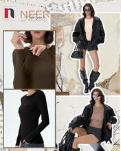 Load image into Gallery viewer, Neer 4 Pack Women's Ribbed Long Sleeve Shirts Cotton Basic Tops M 4Color
