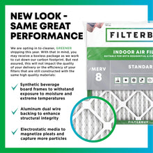 Load image into Gallery viewer, Filterbuy 16x25x1 Air Filter MERV 8 Essential Dust &amp; Allergy Defense (4-Pack), Electrostatic Pleated HVAC AC Furnace Filters Replacement (Actual Size: 15.50 x 24.50 x 0.75)
