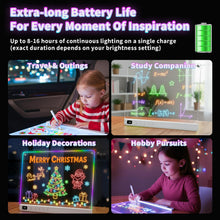 Load image into Gallery viewer, Lumiboard Led Drawing Board with 13 Light Effects, 16" Rechargeable Glow Doodle LED Note Board with Colors, Neon Light Up Drawing Tablet Gifts for Kids for Easter Birthday Christmas Gift Ideas
