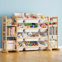 Load image into Gallery viewer, SpaceAid Toy Storage Organizer with 6 Shelves and 12 Bins, Bookshelf/Bookcase, Kids Bin Shelf, Toys Box for Playroom Organization for Bedroom &amp; Room Decor, White, 52.3" W
