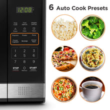 Load image into Gallery viewer, BLACK+DECKER Microwave Oven Countertop, 1.1 Cu.Ft, 1000W, Stainless Steel
