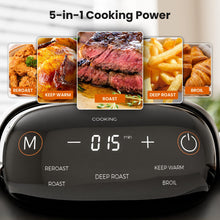 Load image into Gallery viewer, Kismile 5-in-1 Portable Glass Air Fryer, 2.6QT &amp; 4.7QT Dual Glass Containers with Lids, 85% Less Oil, Compact Smart Air Fryer Oven for Deep Roast, Crisp, Keep Warm – Freezer &amp; Dishwasher Safe
