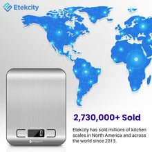 Load image into Gallery viewer, Etekcity Food Kitchen Scale, Digital Grams and Ounces for Weight Loss, Baking, Cooking, Keto and Meal Prep, LCD Display, Medium, 304 Stainless Steel
