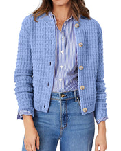 Load image into Gallery viewer, PRETTYGARDEN Women's Knit Cardigan Sweaters Casual Long Sleeve Open Front Button Down Trendy Jackets Outerwear (Light Blue,XX-Large)
