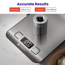 Load image into Gallery viewer, Etekcity Food Kitchen Scale, Digital Grams and Ounces for Weight Loss, Baking, Cooking, Keto and Meal Prep, LCD Display, Medium, 304 Stainless Steel

