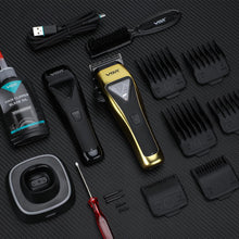 Load image into Gallery viewer, VGR 015 Professional Cordless Hair Clippers for Men, 9000 RPM Vector Motor Hair Trimmer DLC-Blade Barber Clipper for Hair Cutting with Metal Body, 1 Modular Lid in Black, Travel Case
