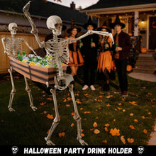 Load image into Gallery viewer, Two Skeletons Carrying Open Coffin Halloween Decorations, 5FT Poseable Arms Pallbearers with Waterproof Coffin for haunted house coffin prop, yard displays parties and large outdoor Halloween decor
