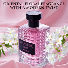 Load image into Gallery viewer, Valentine Nero for Women Eau De Parfum - Amber Floral Jasmine, Bourbon Vanilla &amp; Woods - Oriental-Floral Fragrance with a Modern Twist - Elegant 100ml Bottle Fragrance Packed in a Paper Box
