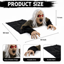 Load image into Gallery viewer, Hourleey Halloween Decorations Outdoor, Sound Activated Climbing Zombie Groundbreaker with Lighted Eyes and Scary Sound, Animated Halloween Decor for Yard Lawn Graveyard Haunted House Prop
