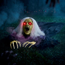 Load image into Gallery viewer, JOYIN Zombie Halloween Decoration Outdoor Witch Groundbreaker Halloween Graveyard Decor Outside, Scary Zombie Props with Sound Effect &amp; Lighted Eyes for Haunted House, Lawn Yard Decorations
