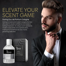 Load image into Gallery viewer, AHUJA Daring Eau de Parfum Cologne for Men 3.4 fl oz - Men Fragrance - Long Lasting Perfume for Men Original Bold Awakening Pepper &amp; Citrus- Geranium &amp; Patchouli -Luxury Scent Gift for Men EDP
