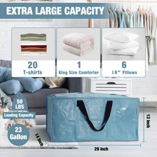 Load image into Gallery viewer, WORKPRO 6 Pack Extra Large Moving Bags with Zippers &amp; Carrying Handles Backpack Straps, Heavy-Duty Storage Tote for Space Saving &amp; Storage, Alternative to Moving Box (Dusty Blue)
