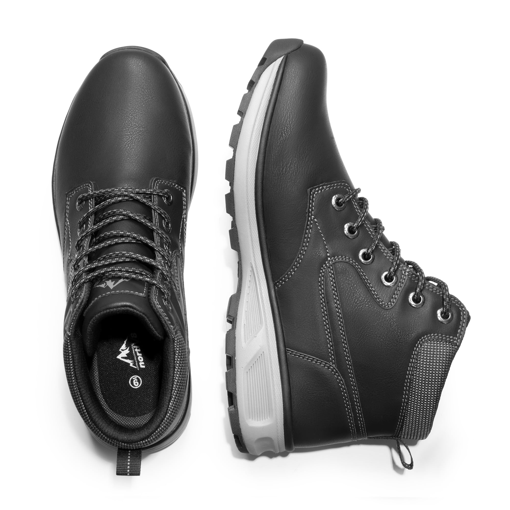 Load image into Gallery viewer, NORTIV 8 Men's Dress Boots Waterproof Lightweight Chukka Hiking Casual Mid Ankle Boots,Size 9.5,BLACK,SNHB242M