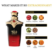 Load image into Gallery viewer, Nusuk Gladius Extrait de Parfum for Men Long Lasting Woody Aromatic Perfume with Raspberry, Bergamot &amp; Patchouli Luxury Arabic Fragrance 100ml
