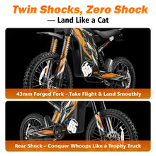 Load image into Gallery viewer, HAPPYRUN G300 Pro Electric Dirt Bike for Adults, 72V 30Ah Battery, 6500W Motor, 50 MPH Speed, 70 Mile Range, 350 Lbs Load Capacity, Hydraulic Brakes (Black)
