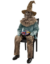 Load image into Gallery viewer, Spirit Halloween 4 Ft 6 In Scary Sitting Scarecrow Animatronic, Multicolor
