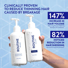 Load image into Gallery viewer, Routine Wellness Anti-Thinning Shampoo and Conditioner Set for Thinning Hair - Biotin DHT Blocker Women &amp; Men - Color Safe Shampoo for Hair Loss &amp; Healthier Hair - Coconut &amp; Vanilla Set
