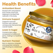 Load image into Gallery viewer, Bees &amp; Trees Manuka Honey 830+ MGO – New Zealand Pure Monofloral, Raw, Bioactive – Unpasteurized Superfood for Wellness – Bioactive, Nutrient-Packed for Immunity &amp; Vitality - 300g (10.6oz) Glass Jar
