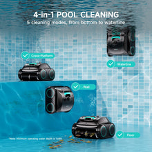 Load image into Gallery viewer, (2026 Upgrade) WYBOT C1 Cordless Robotic Pool Vacuum for Inground Pools, Above Ground Pool Cleaner 4-in-1 Wall &amp; Waterline Cleaning Up to 1,614sq.ft, 150mins Smart Navigation, App Support, Black

