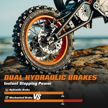 Load image into Gallery viewer, Windone RM7 Electric Dirt Bike for Teens &amp; Adults, 48V 22.5Ah, 37MPH &amp; 45-Mile Electric Motorcycle, 2200W Ebike, 14"/12" Off-Road Tire E-Bike, Dual Hydraulic Brakes, Full Suspension, Glossy Black
