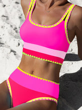 Load image into Gallery viewer, popvil High Waisted Bikini Sets for Women Tummy Control Swimsuits 3 Piece Bathing Suits Neon Swimwear with Skirt 2026 Red
