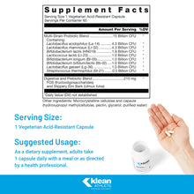 Load image into Gallery viewer, Klean ATHLETE Klean Probiotic | Shelf Stable Probiotic to Support Immune System and Overall Health of The Digestive System | NSF Certified for Sport | 60 Vegetarian Acid-Resistant Capsules
