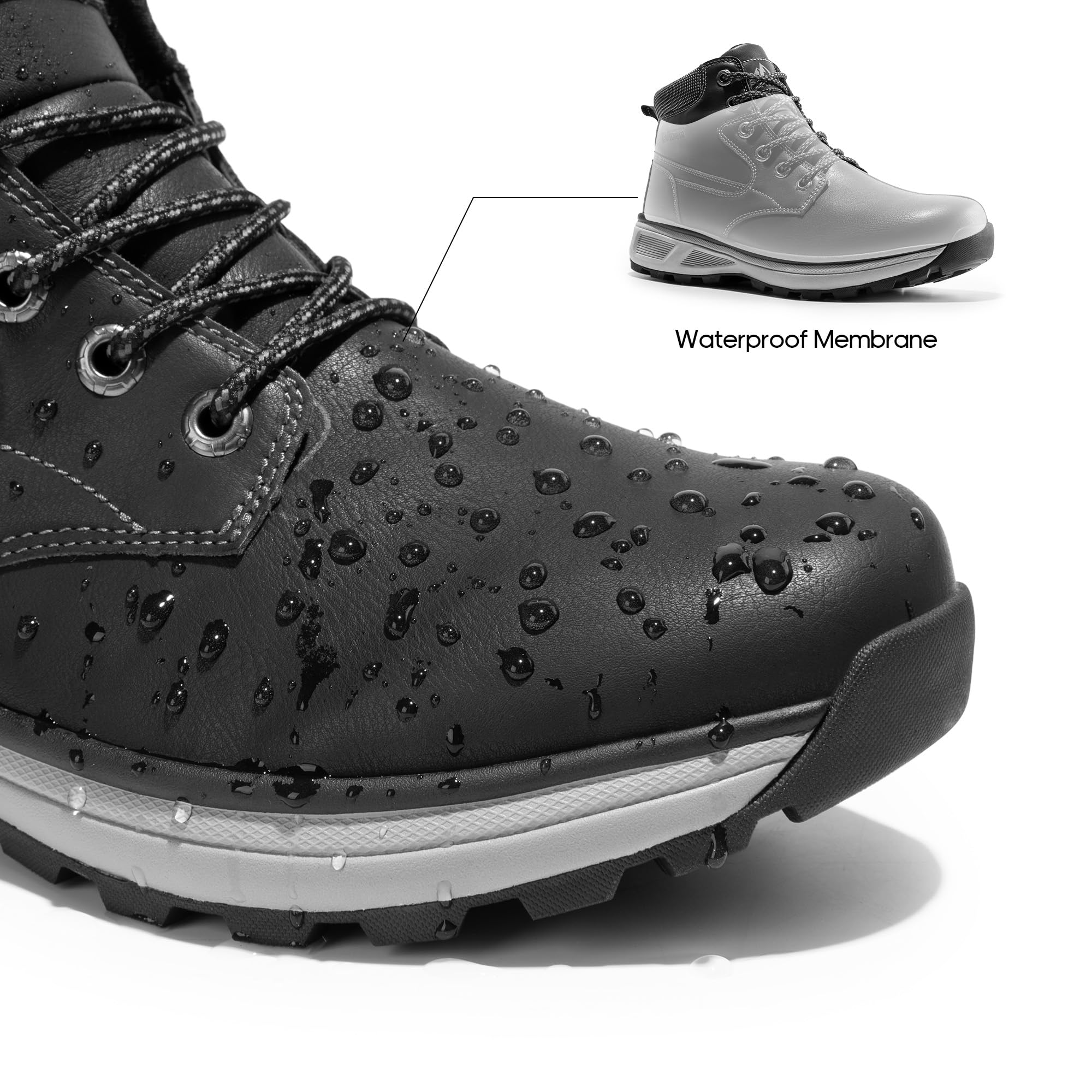Load image into Gallery viewer, NORTIV 8 Men's Dress Boots Waterproof Lightweight Chukka Hiking Casual Mid Ankle Boots,Size 9.5,BLACK,SNHB242M