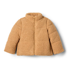 Load image into Gallery viewer, Amazon Essentials x Sofia Grainge Unisex Babies' Teddy Puffer Jacket, Camel, 18 Months
