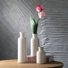 Load image into Gallery viewer, Sullivans White Ceramic Vase Set, Farmhouse Decor, Home Decorative Vase, Vases For Your Kitchen, Bedroom, Office, Living Room, Bathroom, &amp; Shelf Centerpiece Table Decorations (CM2333)
