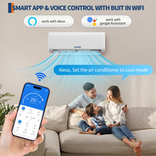 Load image into Gallery viewer, Garvee18000 BTU 21 SEER2 Ductless Mini Split AC &amp; Heat Pump, WiFi Control, Compatible with Alexa, 230V Energy Efficient Inverter System, Cools Up to 1000 Sq.ft
